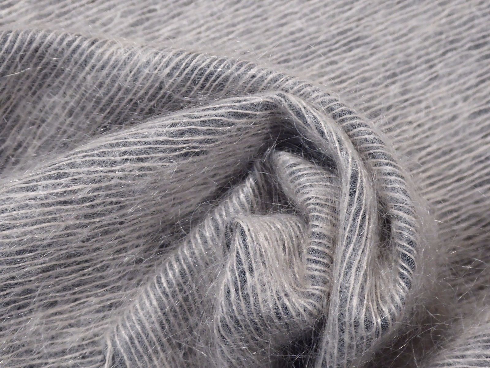 Mohair Fuzzy Fabric!! In 2 Dreamy Colors!! Blue Gray and Gray Beige