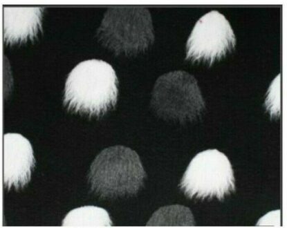 Black Felted Wool-Like with Poms of Gray and White - So Perfect For A Fun Coat!