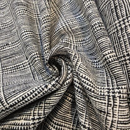 Black & White Large Double Windowpane/Plaid SILK Suiting - Gorgeous, LUXURY!