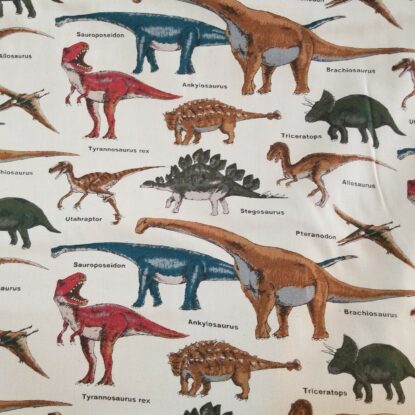 DINOSAURS w/ English Names on Japanese Cotton Soft Twill - Image 4