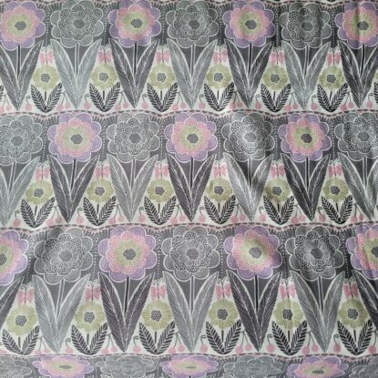 Fab Mod Larger Flowers Grow in Neat Rows on Light Cotton Lawn from Japan - Image 3