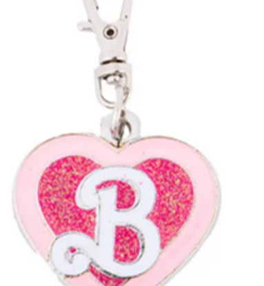 Official Barbie Enamel Initial B Keychain Charm -Riley Blake