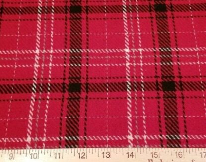 Red Woolen Plaid w/ Black, White, Pale Blue -So Soft & Cozy!! Designer Overstock - Image 4