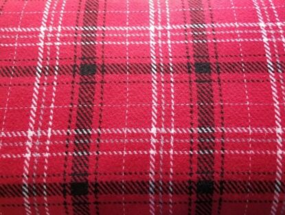 Red Woolen Plaid w/ Black, White, Pale Blue -So Soft & Cozy!! Designer Overstock