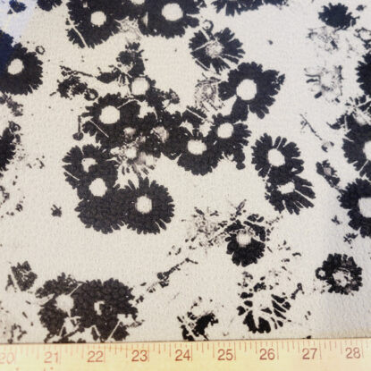 White w/ Black Daisy Textured Silk Organza - Italian - Monique Lhuillier!