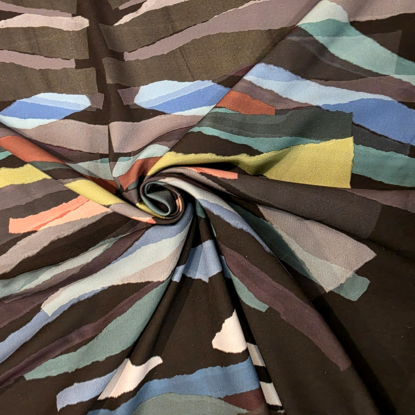 Gorgeous, Edgy, Chic - Colored Slashes on Black, Panel from Italy, Designer!