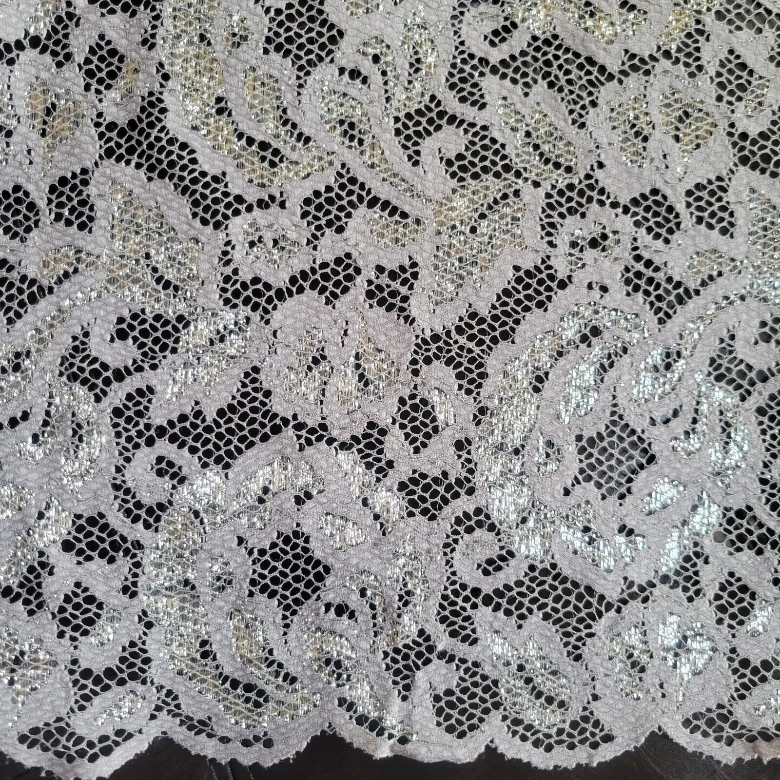 Gray & Metallic Silver Double-Scalloped 2-Way Stretch Lace - Designer  Overstock! - Beautiful Textiles
