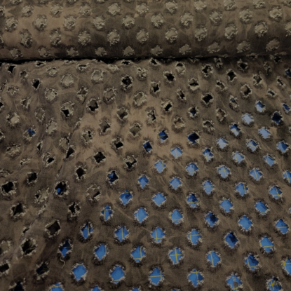 Grunge! Sand-Blasted Black Denim w/ Regular 'Ripped' Diamond Holes - So Fun!