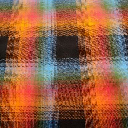 REVERSIBLE Plaid/Striped “Western Blanket” Woven Cotton Heavy Flannel Shirting