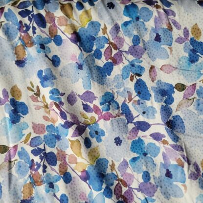 Watercolor Floral in Cool Blue/Purples on Dotted Satin - Soft, Luscious, Lovely - Image 3