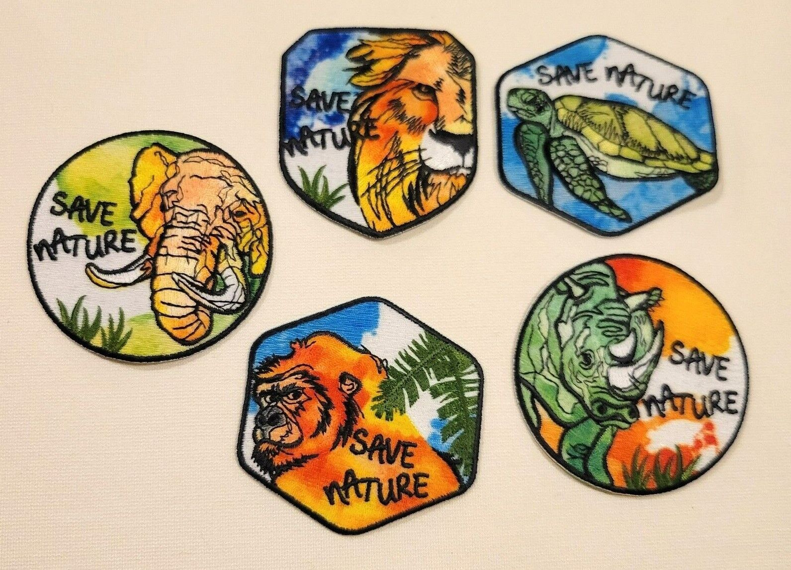 thumbnail image 2 of "Protect Earth" Embroidered Iron-On Patch - Nature & Animal Badge For Jackets, Bags, DIY 2 of 13
