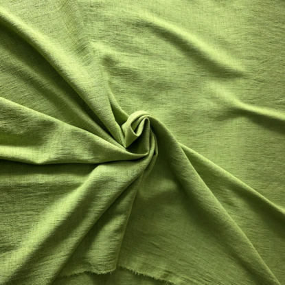 Spring Green "Linen-Textured" Light Polyester Fabric For Garments