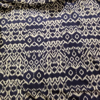 Wonderful Blue/Ivory Batik Silk! Perfect for Shirts, Dresses, and more! - Image 3