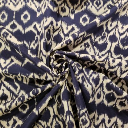 Wonderful Blue/Ivory Batik Silk! Perfect for Shirts, Dresses, and more! - Image 4