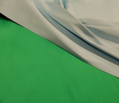 2-COLOR Green/Light Blue REVERSIBLE Heavy Stretch Satin Designer Overstock!