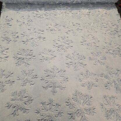 Embossed Light Blue Big Snowflakes on Supersoft Plush Minky Cuddle Fleece