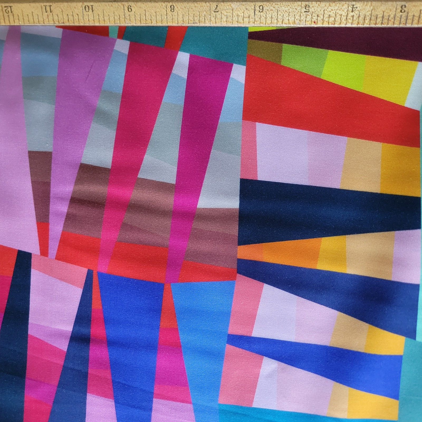 Instant Faux Quilt! Rich Colorful Triangles in Blocks for Garments, Quilts - Image 3