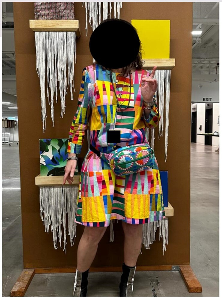 Instant Faux Quilt! Rich Colorful Triangles in Blocks for Garments, Quilts - Image 6