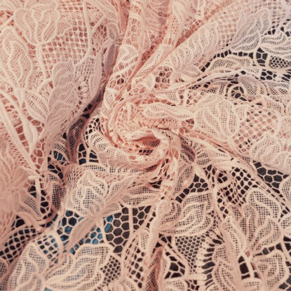 Pale Pink Floral Guipure Lace  - Shaped Edges - Monique Lhuillier Overstock!