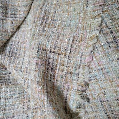 Spring Fine Yarn Boucle Suiting - Ivory, Beige, Pink, Mint, Gold - Designer! - Image 4