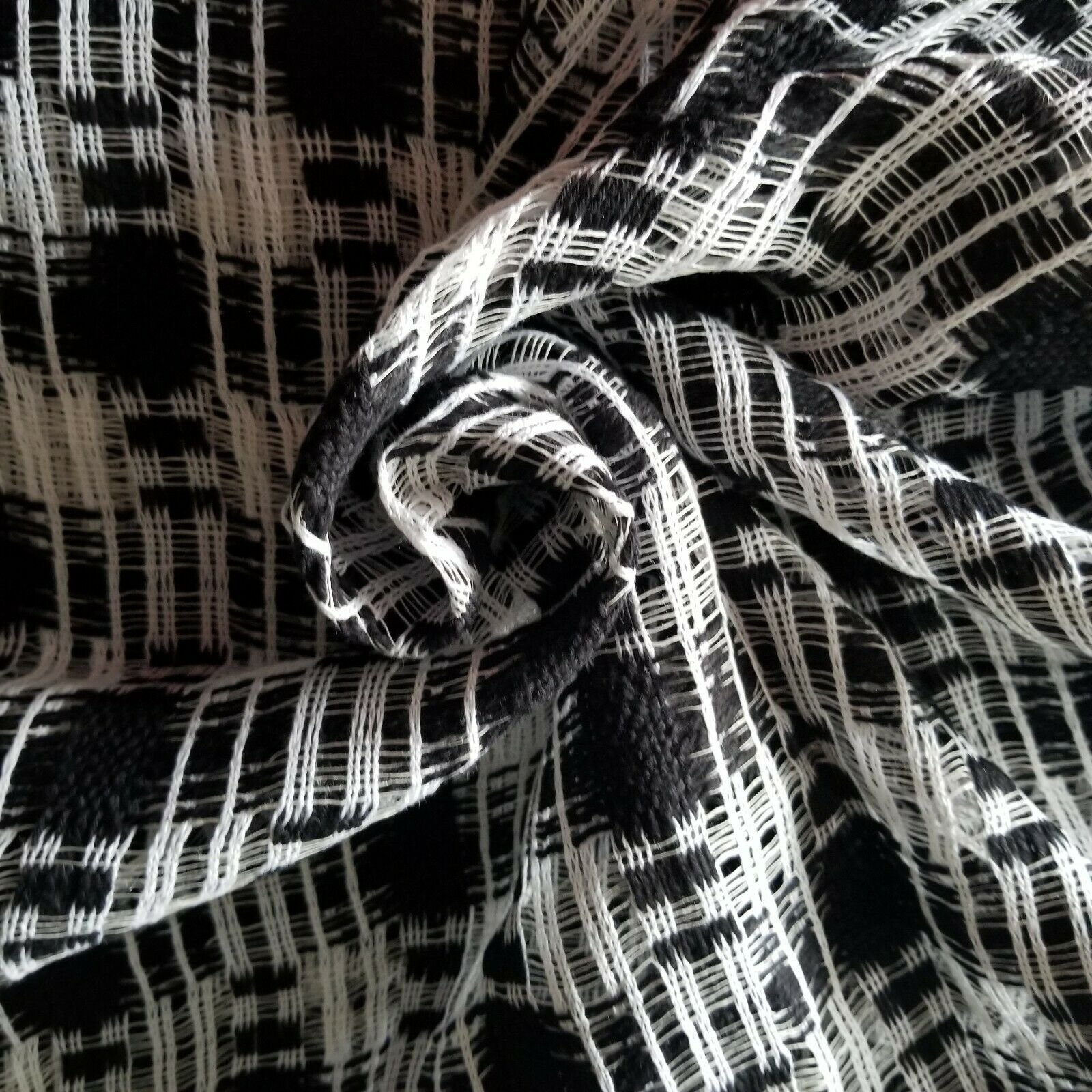 white fishnet fabric