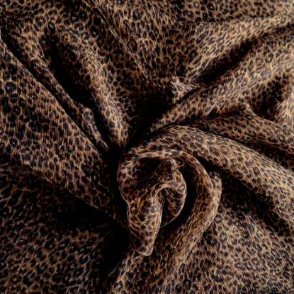 Brown & Black Leopard Print Silk Chiffon - Gorgeous, Light, Floaty!