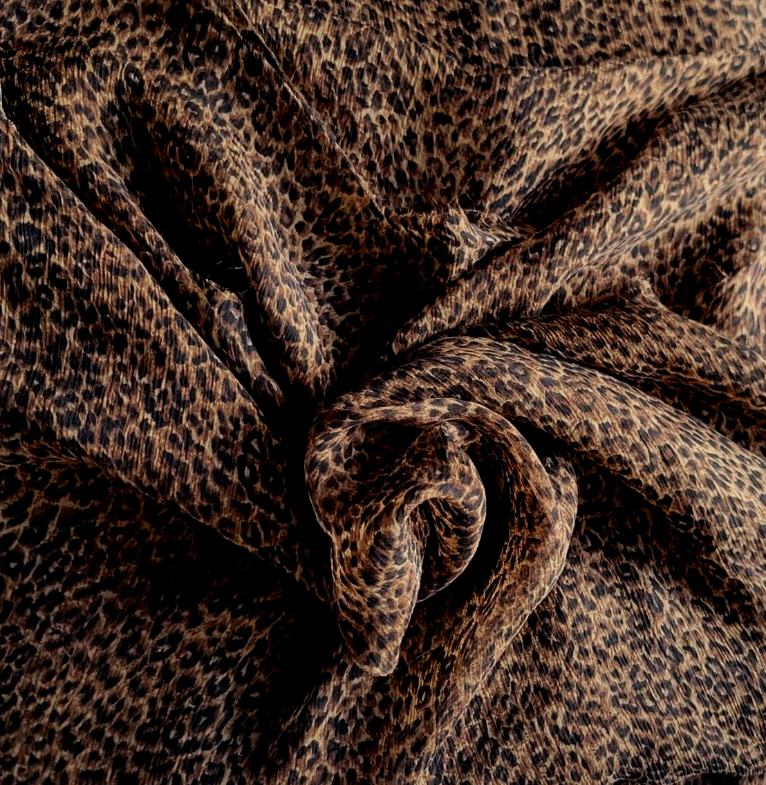 Brown & Black Leopard Print Silk Chiffon - Gorgeous, Light, Floaty!