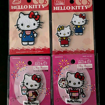 Hello Kitty Embroidered Shaped Iron-On/Sew-On Patch 4 Options - LAST CHANCE