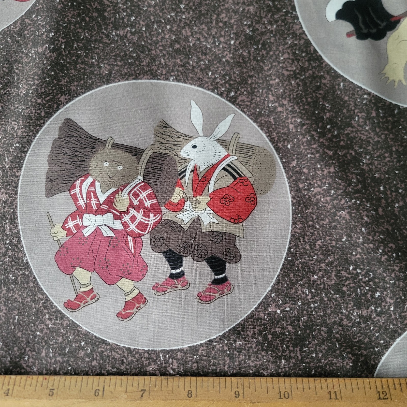 Japanese Fairy Tale Large Roundels on Mushroom Speckled Cotton Lawn - Image 4