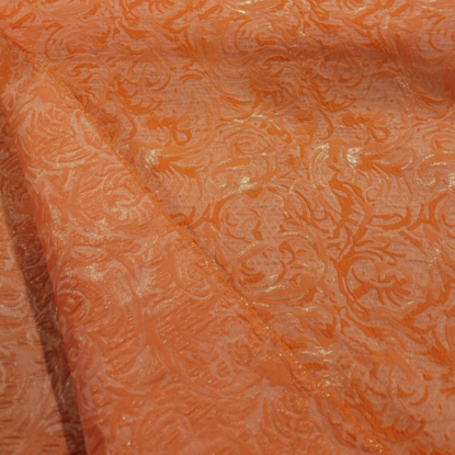 Monique Lhuillier Coral Crinkle Figured Damask w/ Iridescent Accents - Beautiful