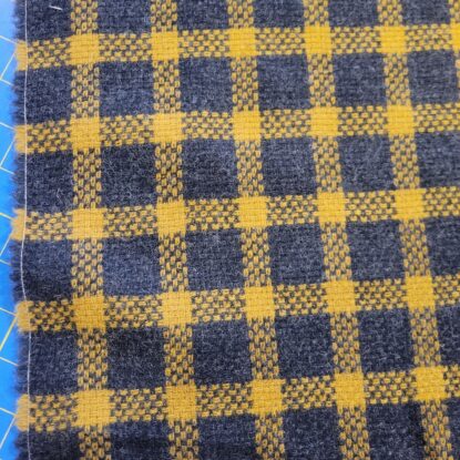 Mustard Yellow & Dark Gray Wool Check Heavy Suiting - GREAT SELVEDGE FOR TRIM! - Image 4