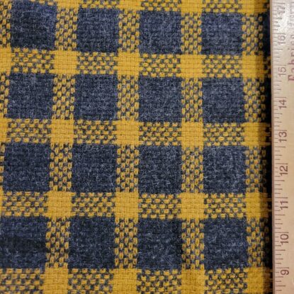 Mustard Yellow & Dark Gray Wool Check Heavy Suiting - GREAT SELVEDGE FOR TRIM! - Image 5