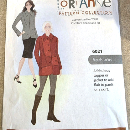 NEW Lori Anne Pattern #6021 ‐ Marais Jacket, Collared, Fun Curves, Pocket