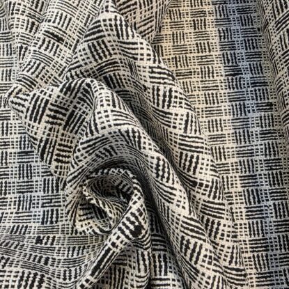 Black & White Large Stripey Check SILK Suiting - Gorgeous, LUXURY!