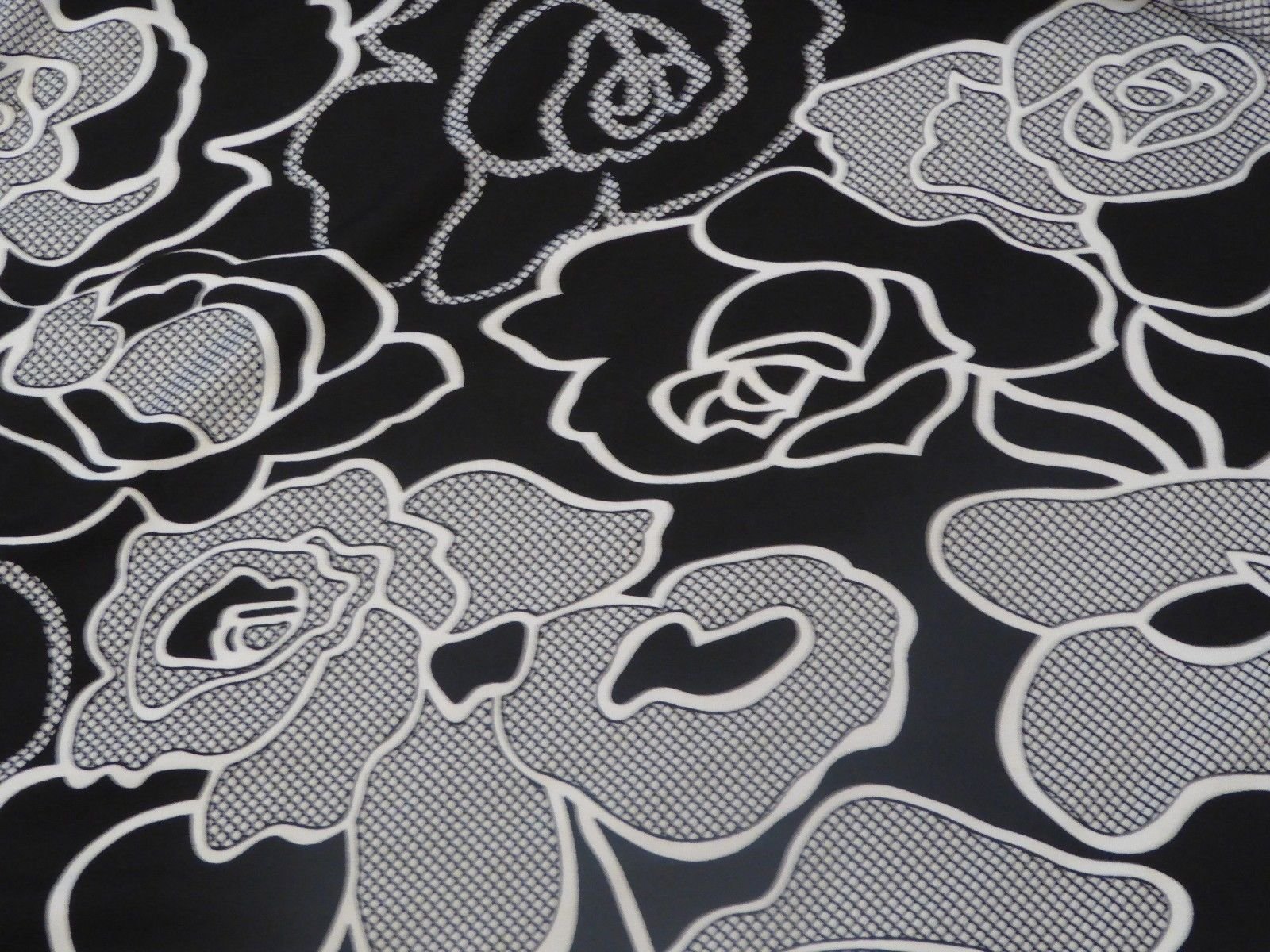 Black and White Roses - Very Vintage Graphics Style - ITY Knit