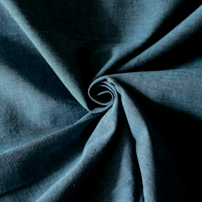 Deep Turquoise Yarn-Dyed Cotton Shirting, from Northcott's Chambray Collection