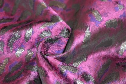 Magenta, Purple, Silver, Feathered Satin Jacquard Damask -For Ties, Vests, etc. - Image 4