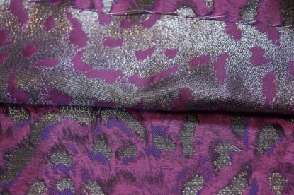 Magenta, Purple, Silver, Feathered Satin Jacquard Damask -For Ties, Vests, etc. - Image 5