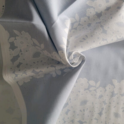 Panels of White Floral Lace-Print on Palest Blue - Also in Allover! - Image 4