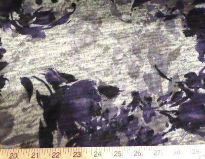 Soft Gray Cozy Knit with Purple Leafy Print - Comfortable, Perfect for Tees! - Image 3