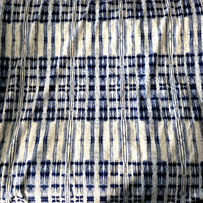 White & Navy Blue African Mudcloth-Print Minky from Michael Miller "Nia" Pattern
