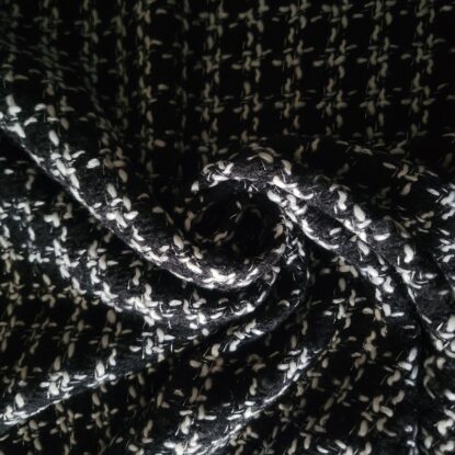 Black & White Boucle Suiting w/ Silver Threads - Italian Designer Overstock! - Image 4