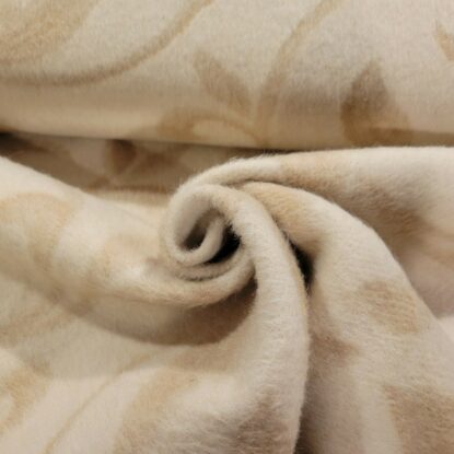 Camel Beige & Ivory Jacquard Coating - Chic! Mostly Synthetic, Touch of Wool - Image 4