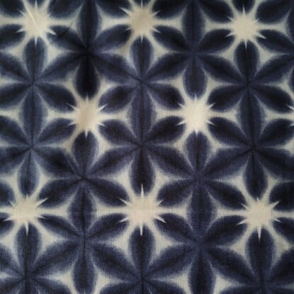 Indigo Blue & White Geometric Floral PRINTED Cotton Shirting from Japan - Image 5