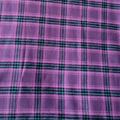 Warm Purple & Aqua Plaid Primo Cotton Flannel Shirting – So Cozy & Soft!