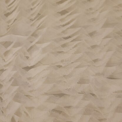Zigzag Ruffled Ivory Silk Chiffon - Instant Texture - FLAWED OFFCUT, DISCOUNT!