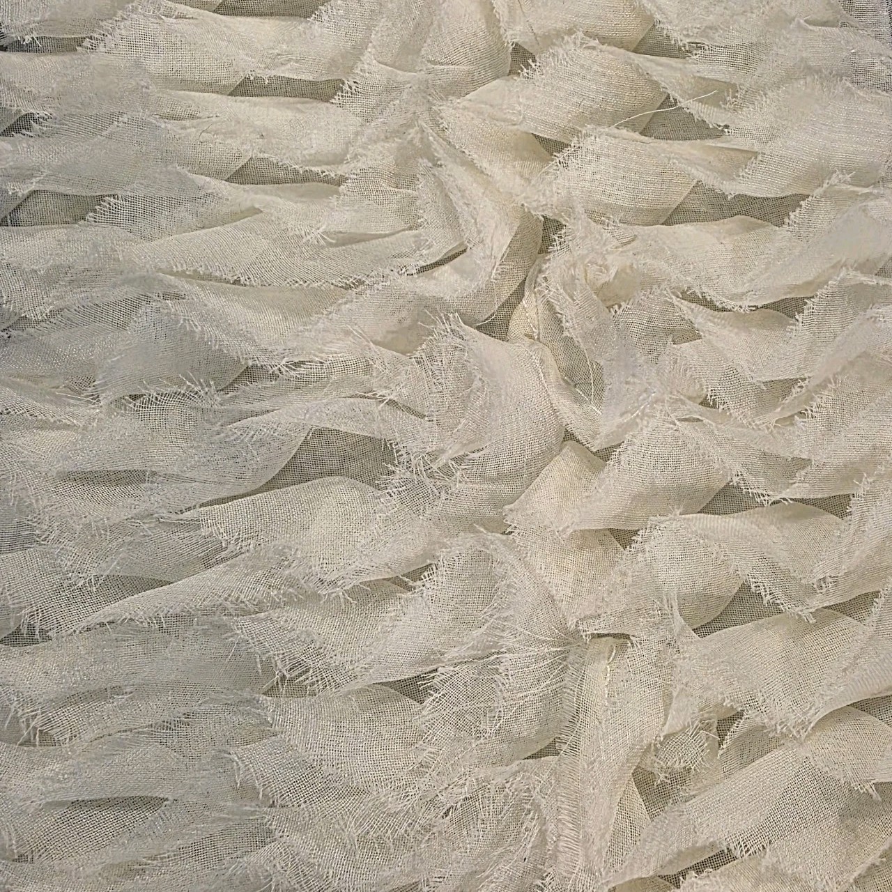 Zigzag Ruffled Ivory Silk Chiffon - Instant Texture - FLAWED OFFCUT, DISCOUNT! - Image 7