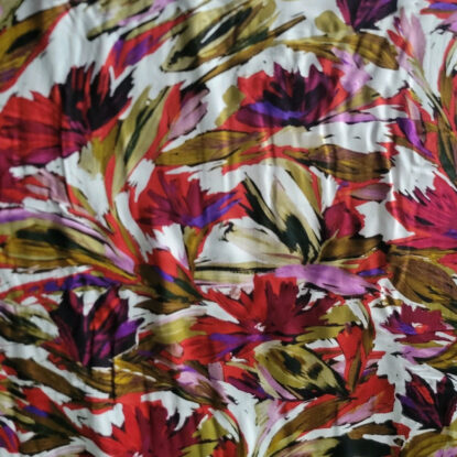 Abstract Colorful Floral on Ivory Viscose Challis Twill - Light, Silky, Lovely! - Image 4