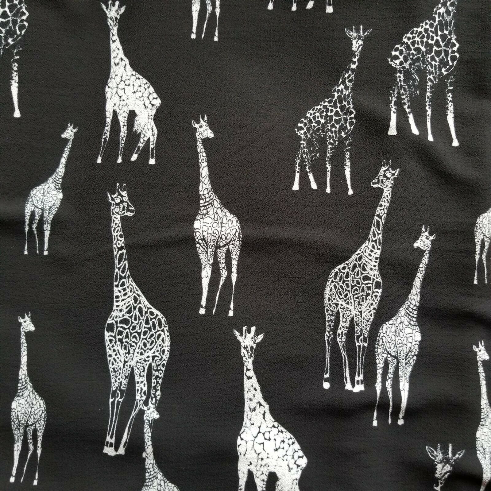 Adorable Larger Giraffes in Black/White on Crepe - So Cute! - Beautiful ...