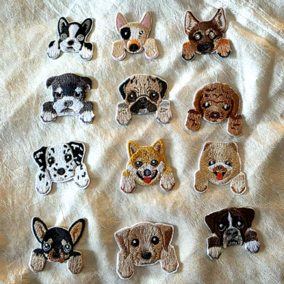Adorable Puppy Dogs Embroidered Shaped Iron-On/Sew-On Patches - 12 Breeds!!